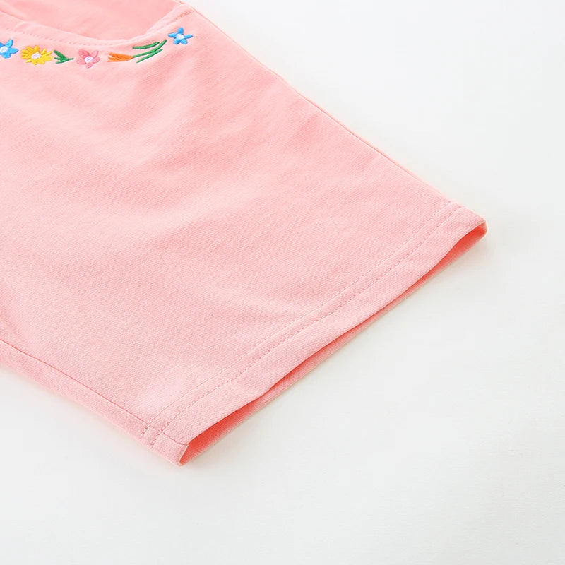 Flowers Embroidered Little Girls Cotton Soft Short Pants childrensterritory