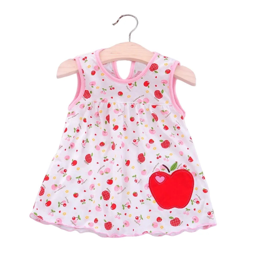 Baby Girl Soft Cotton Printed Summer Romper Dresses