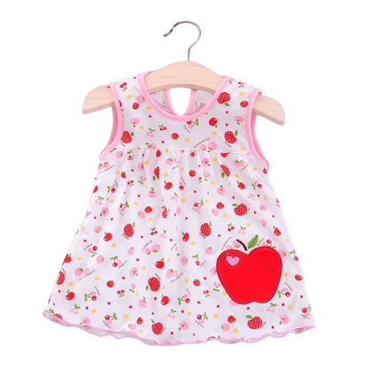 Baby Girl Soft Cotton Printed Summer Romper Dresses