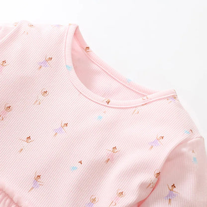 Cartoon Rainbow Design Long Sleeves Mesh Dresses for Girls
