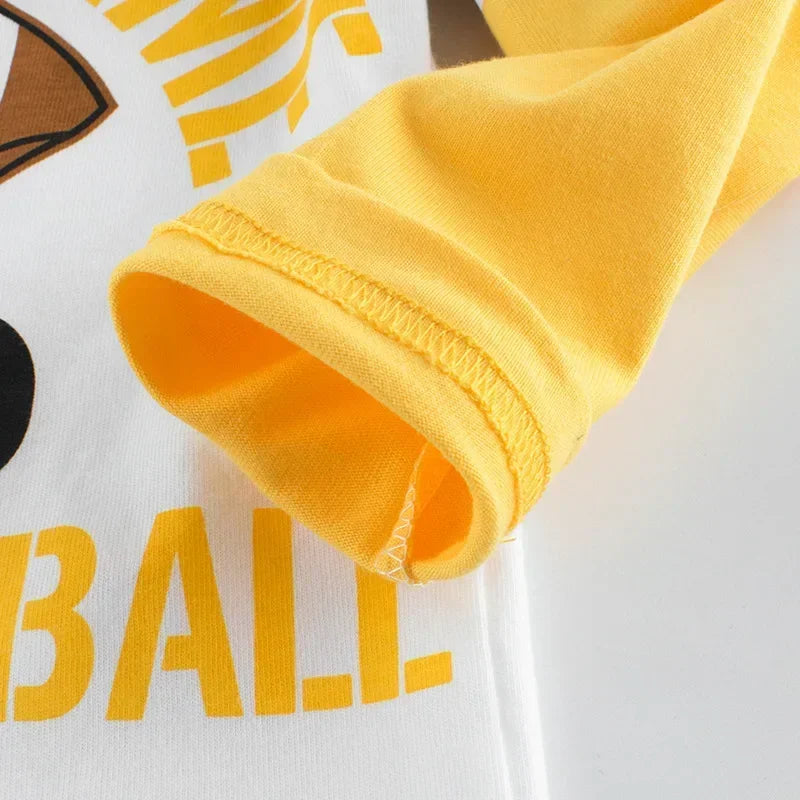 Rugby Letter Print Kids Boys Bottoming Cotton T-shirts