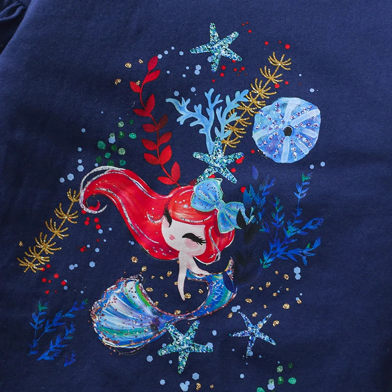 Little Girls Mermaid Princess Tops and Pants Clothing Sets childrensterritory