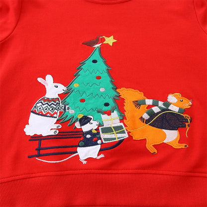Cartoon Animal Print Long Sleeve Kids Boys Sweatshirts
