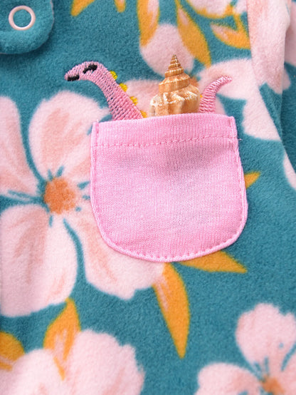 Baby Girl Floral Romper for Winters With Headband