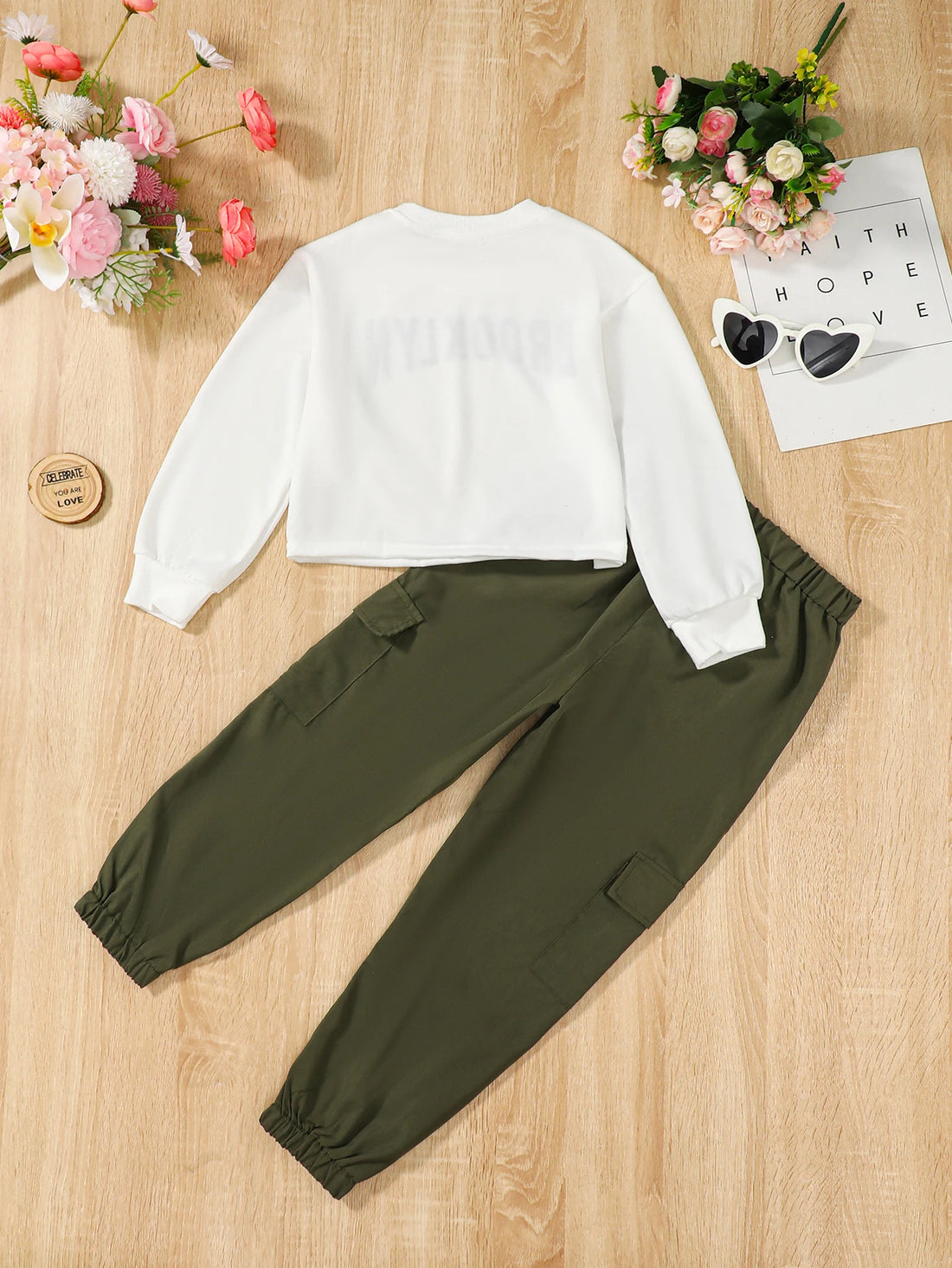 2PCS Boys &amp; Girls Letter Print Top And Pants Clothing Set childrensterritory