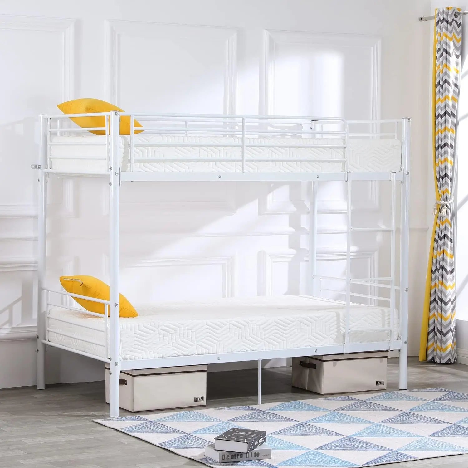 Metal Twin Bunk Beds for Kids/Teens/Adults with Stairs childrensterritory
