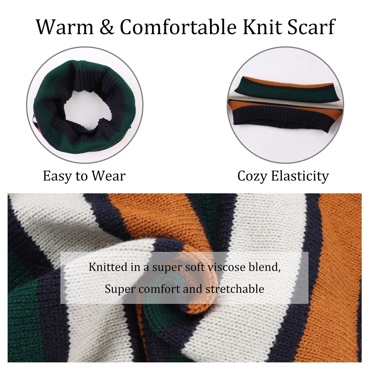 Baby/Kids Stripe Pompom Hat and Scarf 2Pcs Winter Set childrensterritory
