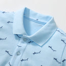 Kids Boys Cartoon Sharks Print Casual Summer T-Shirts childrensterritory