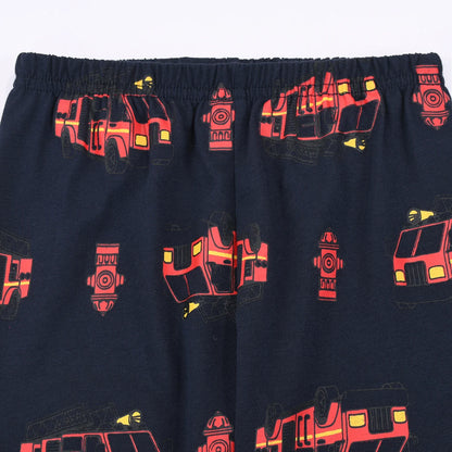 Fire Truck Print Kids Boys Pajamas Sleepwear Set childrensterritory