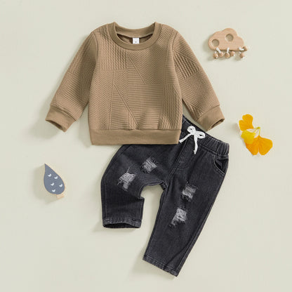 Toddler Boy Winter Warm Fleece 2Pcs Outfits