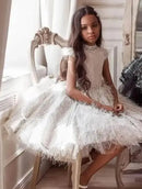 Kids Girls Puffy Glitter Pearls Wedding Pageant Gowns childrensterritory