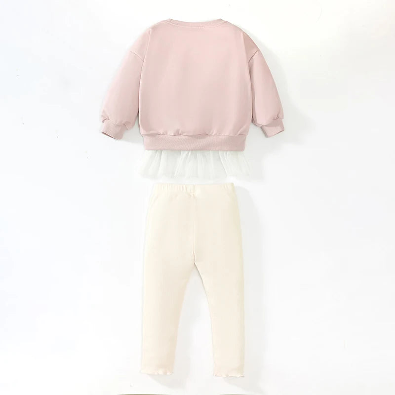 Cartoon Dancing Design Girls Clothing Set childrensterritory
