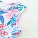Little Girls Cartoon Leaves Print Summer Dresses childrensterritory