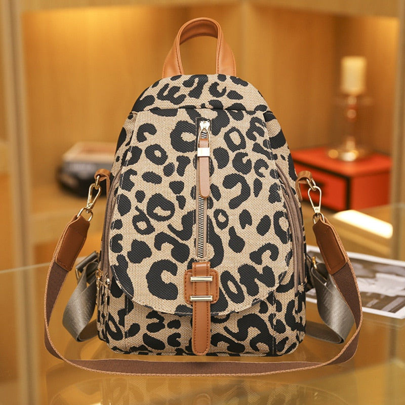 Leopard Print Casual Travel Shoulder Bags For Teenager childrensterritory