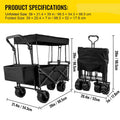 Folding Wagon Utility Carts With Removable Canopy & Wheels childrensterritory
