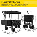 Folding Wagon Utility Carts With Removable Canopy & Wheels childrensterritory