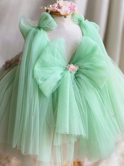 Elegant 3D Flower Butterfly Design Formal Party Dresses