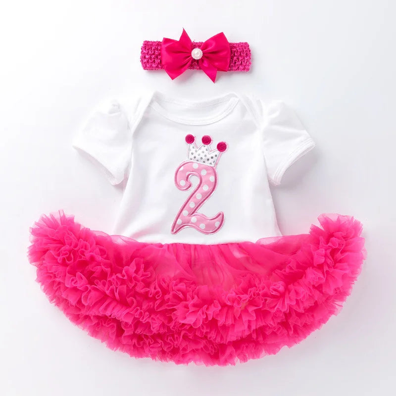 Newborn Girls White Bodysuit with Pettiskirt Tutu Outfits