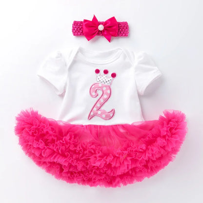 Newborn Girls White Bodysuit with Pettiskirt Tutu Outfits