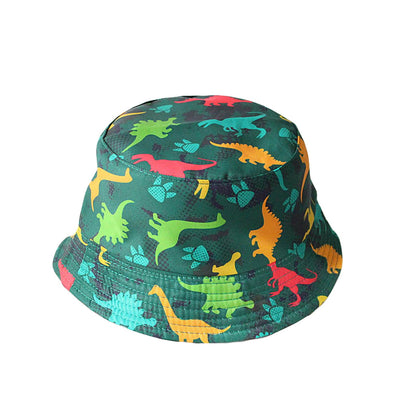 6 Colors Kids Cartoon Dinosaur Print Fisherman Hat childrensterritory