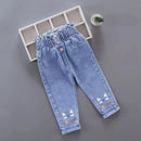 Kids Girls Cartoon Design Denim Trousers childrensterritory