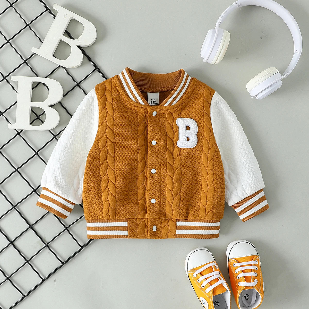 Baby Boys' Long-Sleeved Contrast Color Winter Jackets