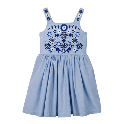 Kids Girls Cute Print Summer Casual Cotton Dresses childrensterritory