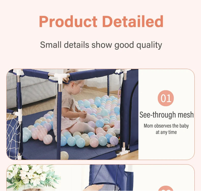 Indoor Ball Pit Baby Playpen with Safety Fence childrensterritory