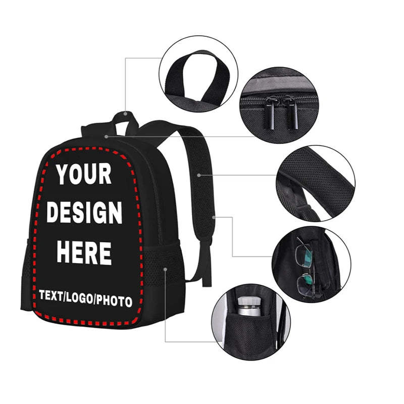Personalized Large Capacity Kids School Bags with Your Photos Logo