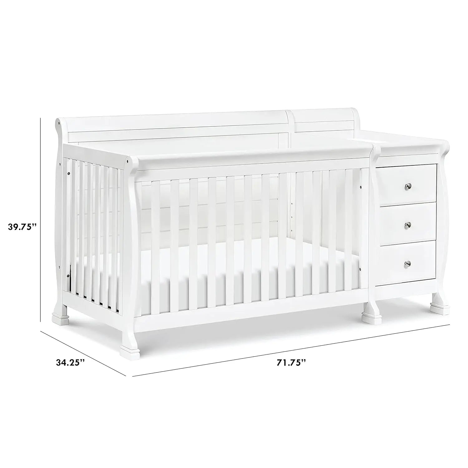 The 4-in-1 White Convertible Crib and Changer Combo childrensterritory
