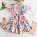 Kids' Elegant Floral Print Sundresses for Summer childrensterritory
