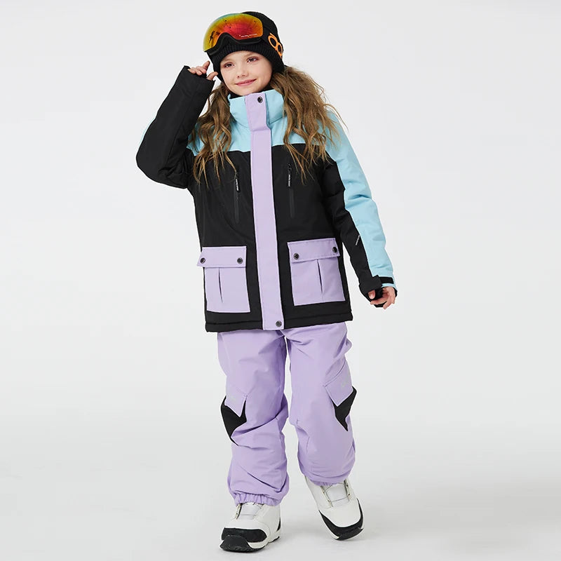 Kids Snowboard Clothing Set With Coat and Strap Pants childrensterritory