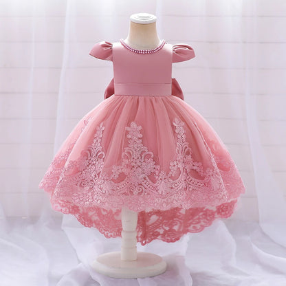 Baby Girls Bow Design Tulle 1st Birthday/Baptism Dresses childrensterritory