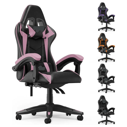 PU Leather Gaming Chair with Headrest and Lumbar Support childrensterritory