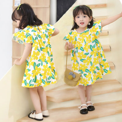 Kids Girls Floral Summer Princess Party Dresses childrensterritory