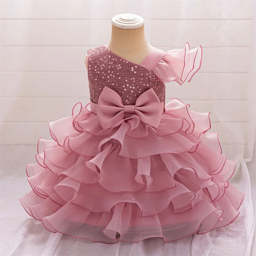 Toddler Girls Sequin Cake Design Summer Birthday Dresses childrensterritory