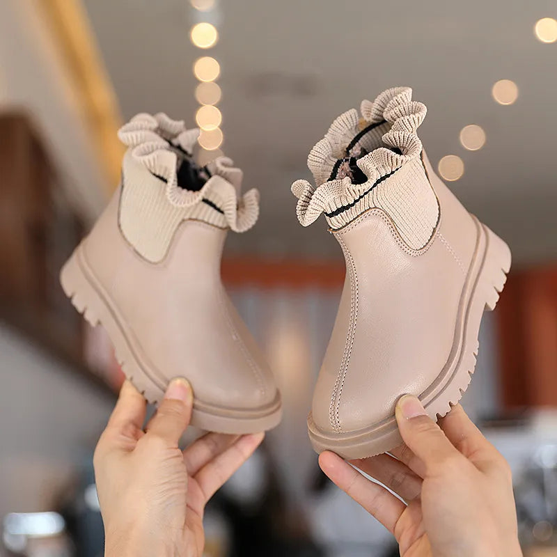 PU Leather Non-slip Snow Boots for Kids Girls childrensterritory