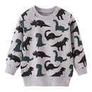 Little Boys Cartoon Dinosaurs Print Sweatshirts