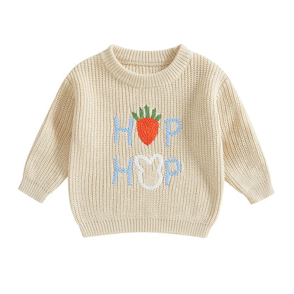 Toddler Girls Letter Print Knitted Warm Autumn Sweaters childrensterritory