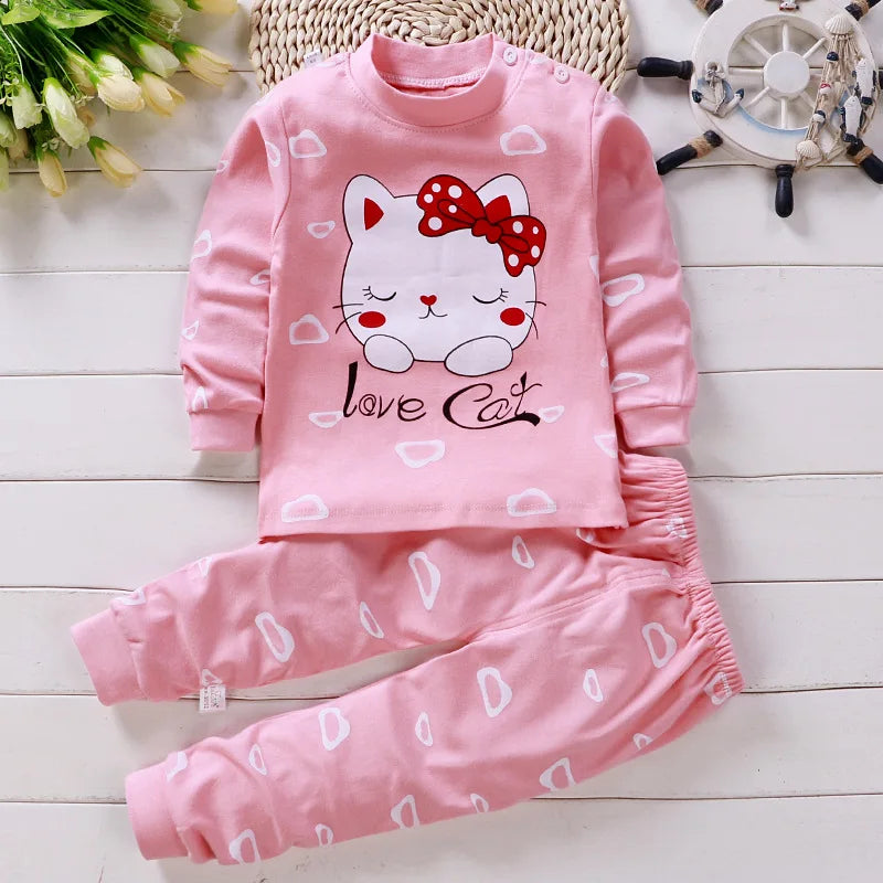 Girls' Cartoon Design Long Sleeves Winter Clothing Set childrensterritory