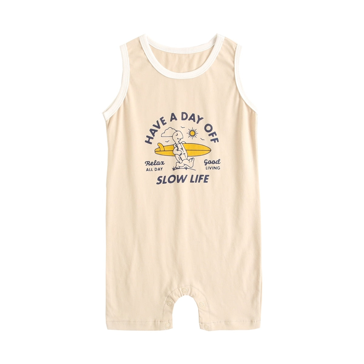 Baby Boy Short Sleeve Cartoon Print Summer Romper childrensterritory
