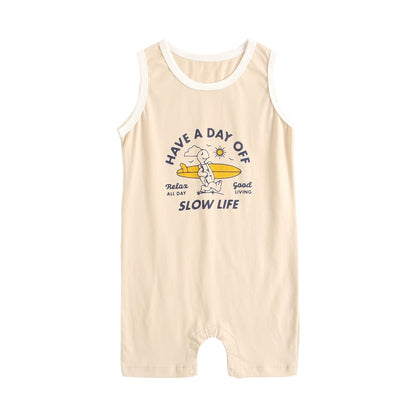 Baby Boy Short Sleeve Cartoon Print Summer Romper childrensterritory