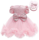 Girls' Round Neck Design Fluffy Party Dresses childrensterritory