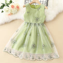 Kids Girls Elegant Embroidery Pattern Summer Party Dress