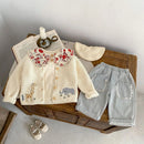 Round Neck Embroidery Design Sweater For Girls