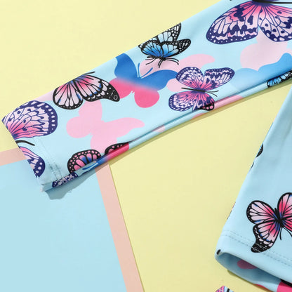 Butterfly Print Kids Girls Baby 2Pcs Swimming Suit