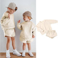 Kids Boys Girls Loose Sweatshirt with Elastic Joggers Shorts Set childrensterritory