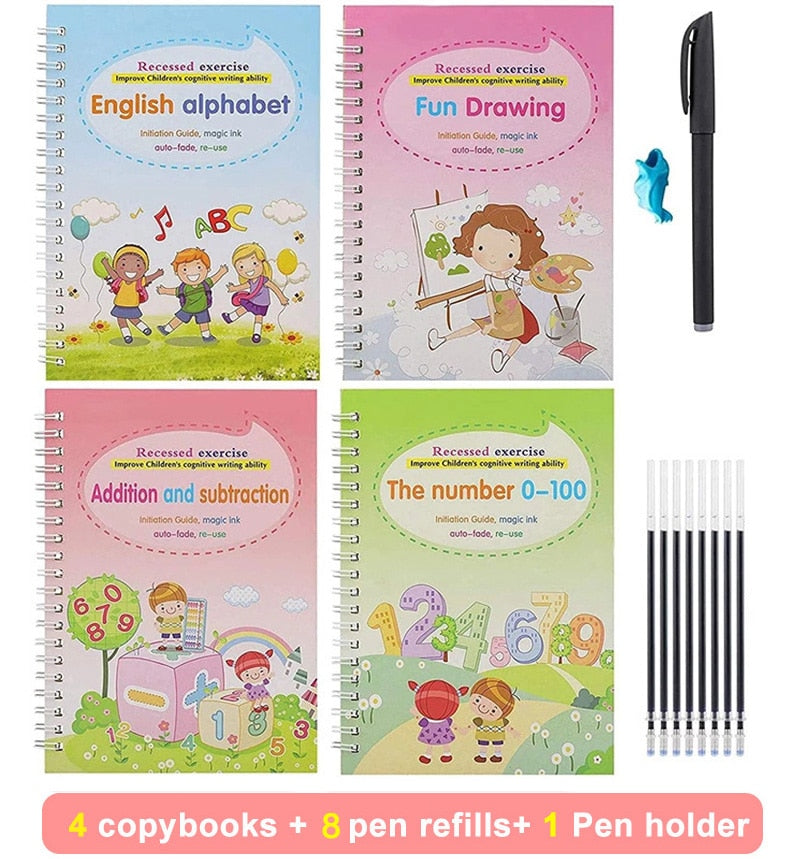 Reusable Writing Practice Set of 4 Magic Copybooks childrensterritory