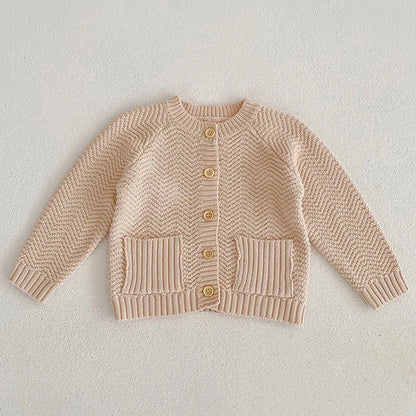 Baby Girls Long Sleeves Floral Embroidery Knitted Cardigans childrensterritory