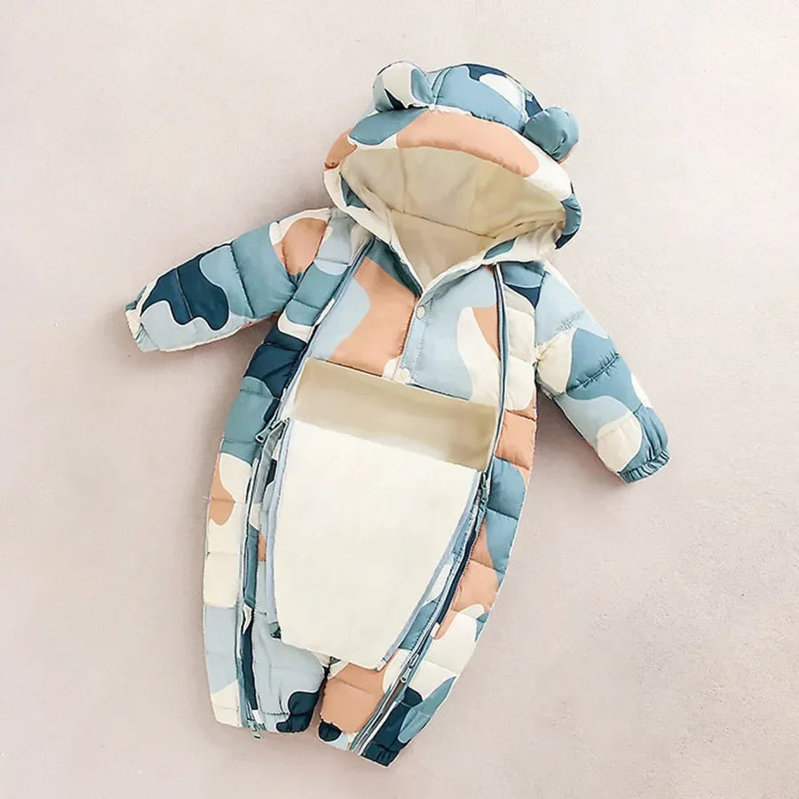 Newborn Thicken Hooded Autumn Winter Romper childrensterritory